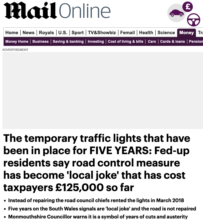 Daily Mail traffic lights article